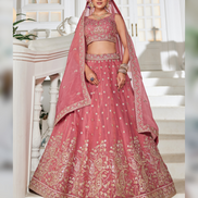 Dazzling Golden Tissue Lehenga Choli with Sequin Work & Matching Dupatta_2