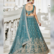 Dazzling Golden Tissue Lehenga Choli with Sequin Work & Matching Dupatta_4