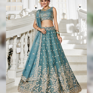 Dazzling Golden Tissue Lehenga Choli with Sequin Work & Matching Dupatta_5