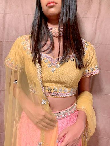Designer Abhinav Mishra's Yellow & Pink Lehenga Choli Set - Clearance_1