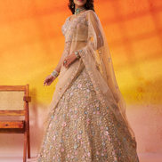 Elegant Net Fabric Sequins Embroidered Lehenga Choli Set with Dupatta - Buy_1