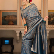 Festive Banarasi Art Silk Saree with Zari Woven Motifs Elegant Jacquard Finish - Buy_2