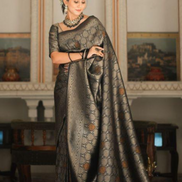Festive Banarasi Art Silk Saree with Zari Woven Motifs Elegant Jacquard Finish - Buy_3