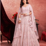 Glamorous Glow Baby Pink Lehenga with Mirror Zarkan Artisan Craft - Buy