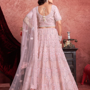 Glamorous Glow Baby Pink Lehenga with Mirror Zarkan Artisan Craft - Buy_3