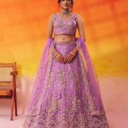 Glamorous Net Sequins Embroidered Lehenga Choli for Weddings & Parties - Buy_3