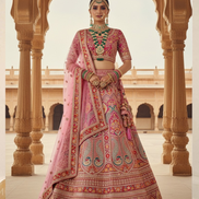 Glamorous Velvet Lehenga Choli with Beads, Stones & Embroidered Net Dupatta - Buy
