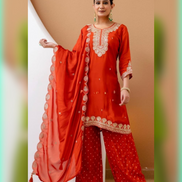 Graceful Crepe Embroidered Kurta Set with Pant & Dupatta - Buy_2