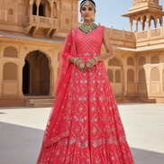 Graceful Georgette Sequin Embroidered Lehenga Blouse with Net Dupatta Party & Festive Wear - Buy_1