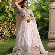 Graceful Light Pink Embellished Lehenga Set Embroidered Blouse & Dupatta_2
