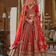 Handcrafted Art Silk Lehenga Set with Pearl, Zari & Sequin Detailing Net Dupatta Ensemble - Buy