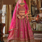 Handcrafted Art Silk Lehenga Set with Pearl, Zari & Sequin Detailing Net Dupatta Ensemble - Buy_1