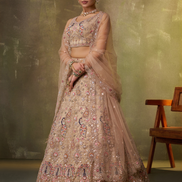 Luxury Net Fabric Lehenga Choli Featuring Intricate Sequins Embroidery with Dupatta - Buy_2