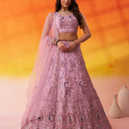 Luxury Net Fabric Lehenga Choli Featuring Intricate Sequins Embroidery with Dupatta - Buy
_3