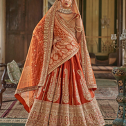 Majestic Art Silk Heavy Work Lehenga Set with Embroidery & Embellishments Ideal for Brides & Bridesmaids - Buy_4