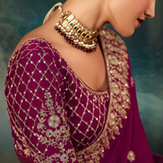 Majestic Magenta Handcrafted Saree Luxurious Aari and Handwork Detailing for Special Occasions - Buy_1