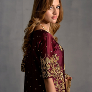 Maroon Sequin Embroidered Punjabi Salwar Suit Set with Stylish Dupatta_2