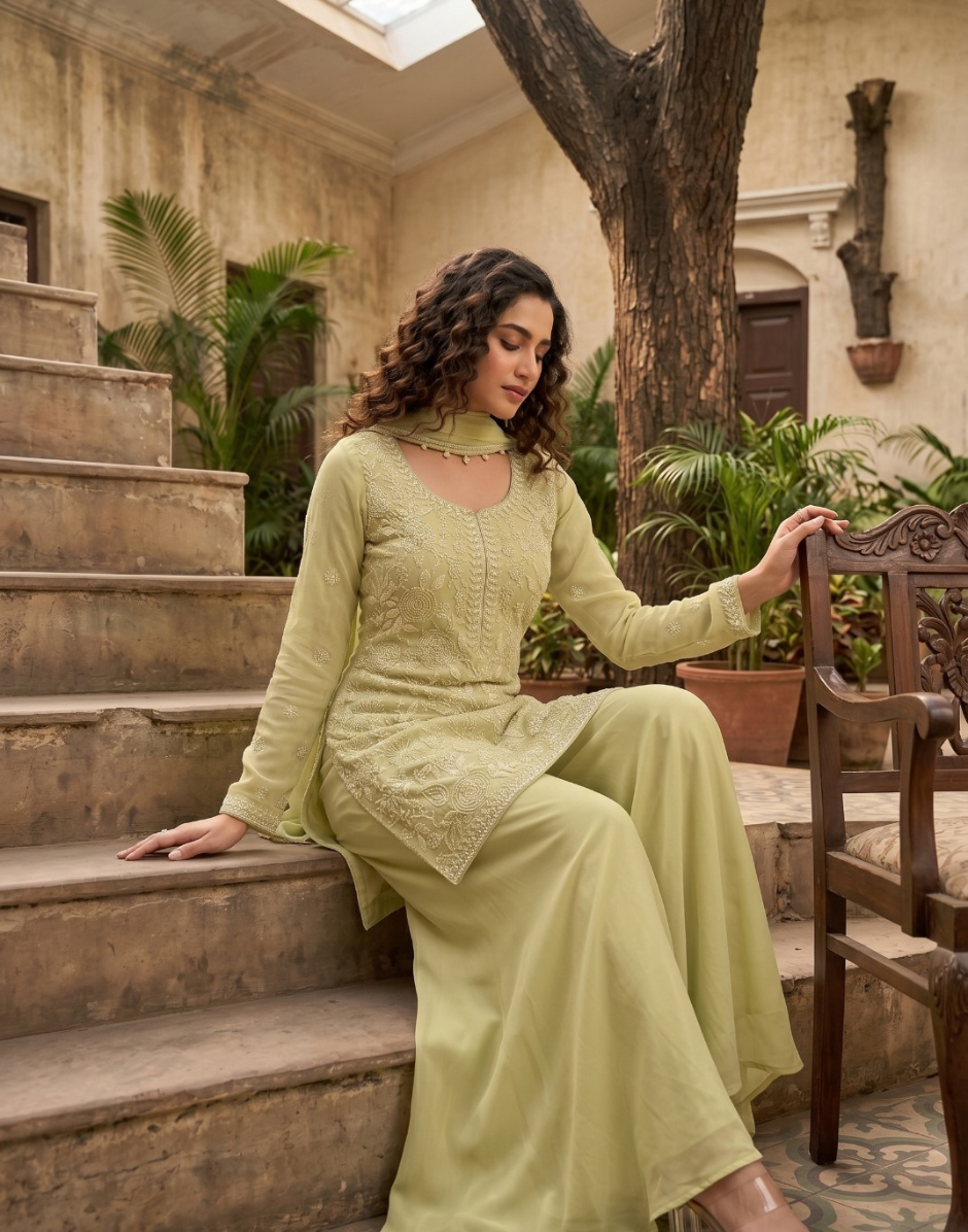 Pistachio Green Palazzo Suit for Bridesmaid