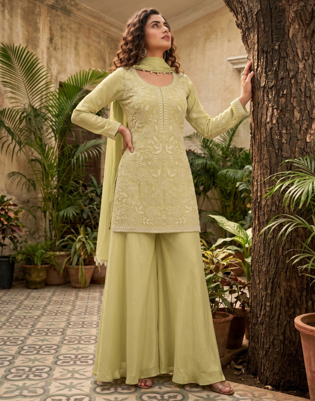 Pistachio Green Palazzo Suit for Bridesmaid