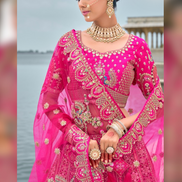 Pink Perfection Bridal Silk Lehenga with Ornate Khatli Handwork & Heavy Embellishments - Buy_1