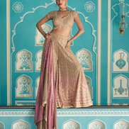 Premium Beige Georgette Palazzo Set with Embroidered Blouse and Dupatta - Buy