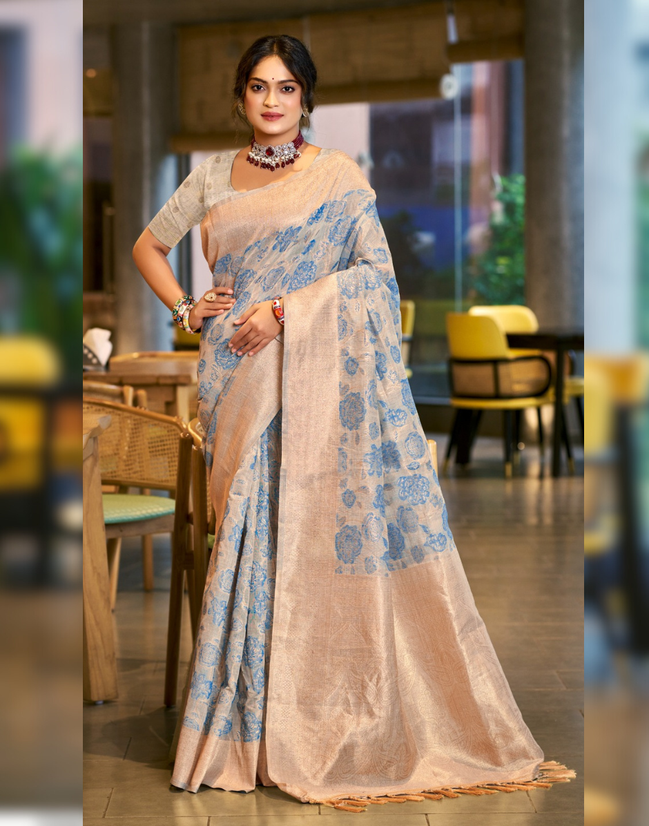 Premium Cotton Silk Self Woven Saree with Matching Blouse Soft, Lightweight & Stylish - Buy_2