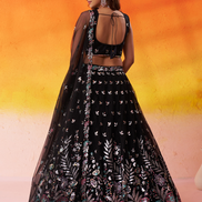 Premium Net Fabric Lehenga Set Featuring Rich Sequins Thread Embroidery - Buy_2