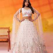 Premium Net Fabric Lehenga Set Featuring Rich Sequins Thread Embroidery - Buy_3