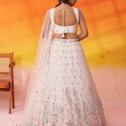 Premium Net Fabric Lehenga Set Featuring Rich Sequins Thread Embroidery - Buy_4
