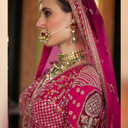 Rani Paisley Silk Lehenga with Zari, Sequin, Pearl & Thread Embroidery Includes Blouse & Dual Dupatta Set - Buy_1