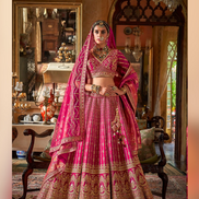 Regal Rani Silk Lehenga with Zari, Sequin, Pearl & Thread Embroidery Blouse & Dual Dupatta Set Included - Buy