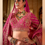 Regal Rani Silk Lehenga with Zari, Sequin, Pearl & Thread Embroidery Blouse & Dual Dupatta Set Included - Buy_1