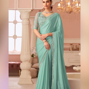 Shimmering Silver Chiffon Saree Ethereal Look for Special Occasions - Buy_5