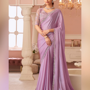 Shimmering Silver Chiffon Saree Ethereal Look for Special Occasions - Buy_3