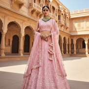 Sparkling Net Sequin Embroidered Lehenga Blouse with Dupatta Perfect for Weddings & Parties - Buy