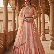 Sparkling Net Sequin Embroidered Lehenga Blouse with Dupatta Perfect for Weddings & Parties - Buy_1