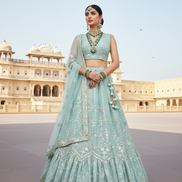 Sparkling Net Sequin Embroidered Lehenga Blouse with Dupatta Perfect for Weddings & Parties - Buy_2
