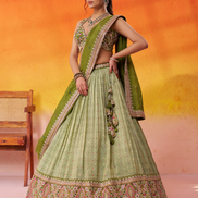 Statement Jacquard Tissue Fabric Lehenga Set with All-Over Sequin Thread Work - Buy_1