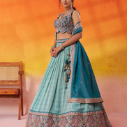 Statement Jacquard Tissue Fabric Lehenga Set with All-Over Sequin Thread Work - Buy_5