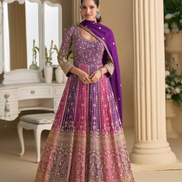 Stunning Georgette Gown with Seroski Zarkan Detailing & Dupatta Ideal for Evening Occasions - Buy_2