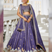 Stunning Thread Work & Sequin Lehenga Choli in Georgette with Matching Dupatta