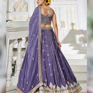 Stunning Thread Work & Sequin Lehenga Choli in Georgette with Matching Dupatta_1