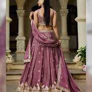 Stunning Thread Work & Sequin Lehenga Choli in Georgette with Matching Dupatta_4
