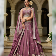 Stunning Thread Work & Sequin Lehenga Choli in Georgette with Matching Dupatta_5