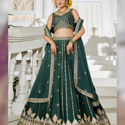 Stunning Thread Work & Sequin Lehenga Choli in Georgette with Matching Dupatta_6