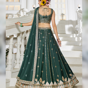Stunning Thread Work & Sequin Lehenga Choli in Georgette with Matching Dupatta_7