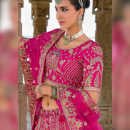 Timeless Pink Bridal Silk Lehenga with Elaborate Khatli & Heavy Embellishments - Buy_1