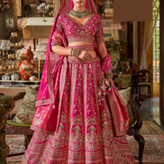 Traditional Art Silk Lehenga Choli with Heavy Embroidery & Net Dupatta Pearl & Zari Weaving - Buy
