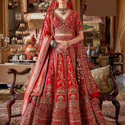 Traditional Art Silk Lehenga Choli with Heavy Embroidery & Net Dupatta Pearl & Zari Weaving - Buy_1