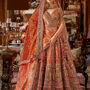 Traditional Art Silk Lehenga Choli with Heavy Embroidery & Net Dupatta Pearl & Zari Weaving - Buy_3